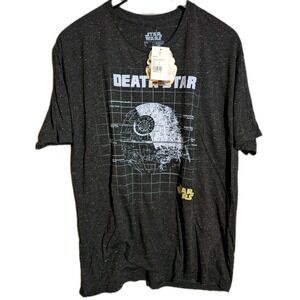 Star Wars Death Star Graphic T-Shirt NWT L Black Speckled Fifth Sun Y2K Style